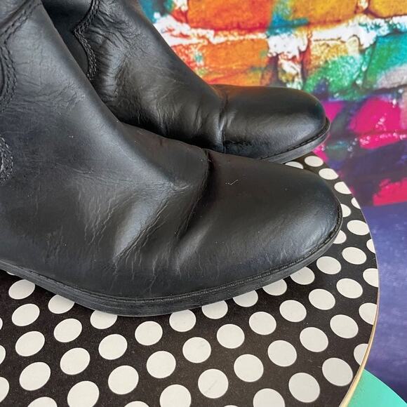Frye & Co Tania Black Leather Pull On Tall Riding Boots Equestrain Size 6 1/2 - Picture 10 of 16